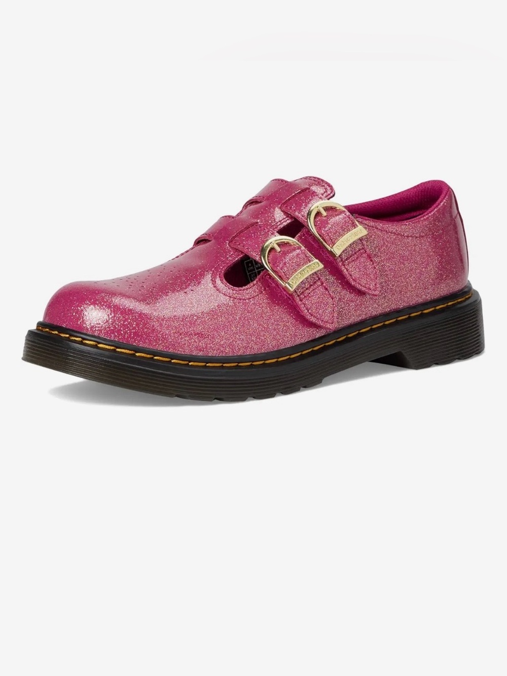 Dr. Martens Kids' Glitter Fuchsia Double-Buckle Mary Jane